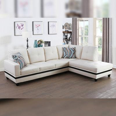 Winston Porter Elysian 103.5" Wide Faux Leather Left Hand Facing Modular Sofa & Chaise in Couches & Futons