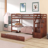 Harriet Bee Twin Over Twin Bunk Bed With Twin Size Trundle