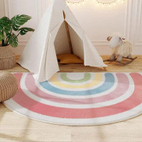 Isabelle & Max™ Soft Plush Rainbow Rug For Kids Room-Alphabet Rug Non Slip Nursery Rug Bedroom Playroom Rug Washable Cla