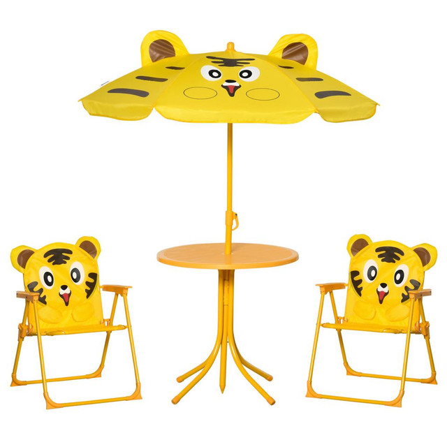 Kids Garden Table and Chair Set 19.5" x 19.5" x 19.75" Yellow in Other Tables - Image 2