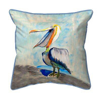 East Urban Home Talking Pelican - Female Indoor/Outdoor Pillow