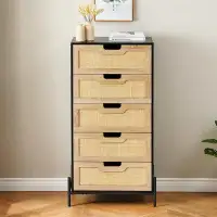 Gracie Oaks Bedroom Tall Dresser With 5 Drawers