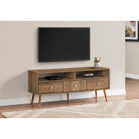 George Oliver Dawsyn Tv Stand, 48 Inch, Console, Storage Cabinet, Living Room, Bedroom, Wood, Walnut