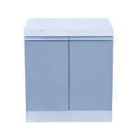 Prokan Side Cabinet With Grey Glass Panels