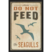 The Artwork Factory Do Not Feed the Seagulls Beach Sign Framed Graphic Art
