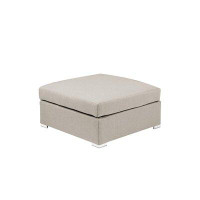 Latitude Run® Fabric Reversible Sectional Sofa With Ottoman In Grey