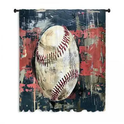 Decorating with Baseball sheer window curtains adds an airy and ethereal touch to a space allowing n...