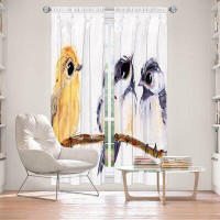 East Urban Home Lined Window Curtains 2-Panel Set For Window From East Urban Home By Dawn Derman - Three Birds
