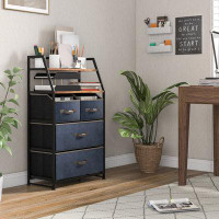 Rebrilliant Rebrilliant 4-drawer Dresser Organizer Closet Storage Cabinet With Shelves & Foldable Drawers