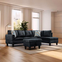 Mercer41 Wilburta 3 - Piece Upholstered Chaise Sectional