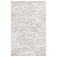 17 Stories Twaina Abstract Hand Tufted Wool Area Rug in Blue/Ivory