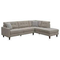 Latitude Run® Aymi Upholstered Tufted Sectional Toast and Brown