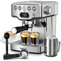 Geek Chef 20 Bar Pump Espresso Cappuccino latte Coffee Maker with pressure gauge and Milk Frother