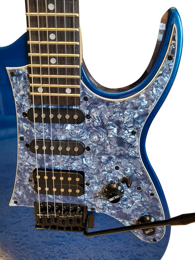 Demo Video! HSS Strat 24 Frets Full size for Beginners or Intermediate players Blue in Guitars - Image 3