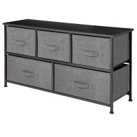 Ebern Designs Large Steel Frame/Wooden Top Wide Storage Dresser Furniture Unit