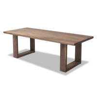 Millwood Pines Nut-Brown Rectangular Solid Wood Dining Table