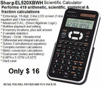 NEW Sharp ELW535XBSL 4-Line Engineering Calculator Scientific Calculator 335 Functions