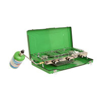 Flame King Flame King 3-Burner Portable Camping Stove Grill w/ Toast Tray, Compatible with 1LB Propane Tanks