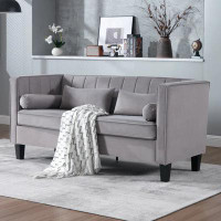 Ebern Designs Sofa ,64.96" Modern Sofa Couch 2 Seater Fabric Sofa,grey