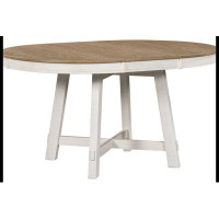 Latitude Run® Round Extendable Dining Table with Leaf Wood Kitchen Table
