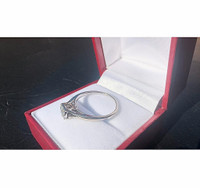 #493 - 10k White Gold, 1/4 Carat Diamond Ring, Size 8