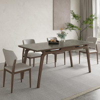 Hokku Designs Rock plate table household rectangular solid wood ash wood table
