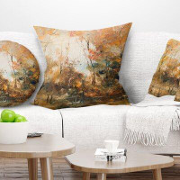 Made in Canada - East Urban Home Landscape Forest in Autumn Oil Painting Pillow