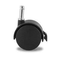 Outwater 2" Wheel Diameter | Black Nylon Swivel Hooded Samson Twin Wheel Caster With Brake | 3/8" X 1" Friction Ring Ste