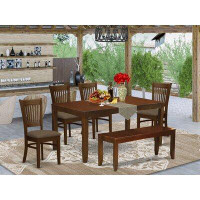 Charlton Home Smithers 6 - Piece Butterfly Leaf Rubberwood Solid Wood Dining Set