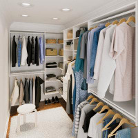 Dotted Line™ Grid 65" W - 113" W Corner Closet System (Can be Cut to Fit)