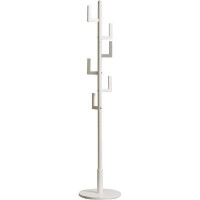 Rebrilliant White Coat Rack Wood Coat Hanger Stand With Cactus Design, Freestanding Coat Tree Small Hall Tree For Clothe