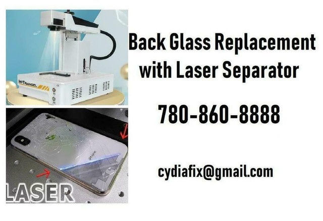 iPhone back glass replacement Replace iPhone 8/8P/X/XR/XS/XS Max/11/12/13/14 back glass by Professional Laser Machine in Cell Phone Services in Edmonton Area