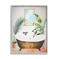 Stupell Industries Tub With Tropical Plants by Ramona Murdock Print