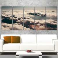 Design Art Sky above Dark Heavy Clouds 5 Piece Wall Art on Wrapped Canvas Set