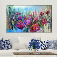 Ebern Designs 'Painted Flowers' Acrylic Painting Print on Wrapped Canvas