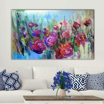 Ebern Designs 'Painted Flowers' Acrylic Painting Print on Wrapped Canvas in Home Décor & Accents