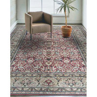 Bokara Rug Co., Inc. Hand-Knotted High-Quality Red and Beige Area Rug