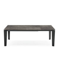 Calligaris Alpha Table with Extendable Rectangular Ceramic/Glass Top and Wooden Legs