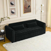 Latitude Run® 3 in 1 Pull-Out Bed Sleeper, Modern Upholstered 3 Seats Lounge Sofa & Couches