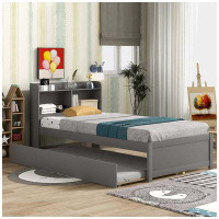 Red Barrel Studio Twin Bed With Trundle,Bookcase