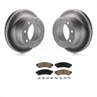 Rear Coated Disc Brake Rotors And Ceramic Pads Kit For Ford F-250 Super Duty F-350 KGC-101619