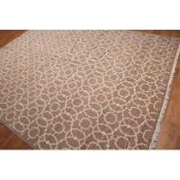 Canora Grey 8'x10' Taupe Beige Colour Hand-Knotted Turkish Weave Wool Contemporary Oriental Rug