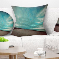 East Urban Home Seashore Baltic Beach in Fall with Clouds Pillow