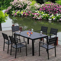 Hokku Designs Outdoor Leisure Table Stools Hotel Homestay Terrace Courtyard Metal Plastic Wood Tables And Chairs Waterpr
