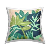 East Urban Home Abstract Layered Botanical Leaf Plant Shapes Printed Throw Pillow Design By June Erica Vess