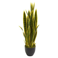 Charlton Home 33" Artificial Snake Plant in Pot