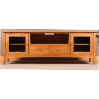 Spectra Wood Newport Plasma Stand with Open Centre Glass Doors and 2 Drawers