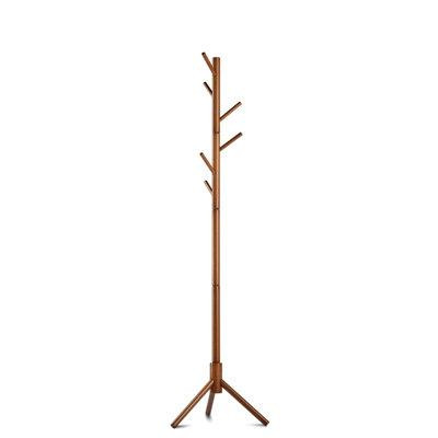 George Oliver Wooden Tree Coat Rack Stand, 6 Hooks - 3 Adjustable Sizes For Clothes, Suits, Accessories in Other