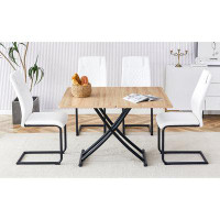 Latitude Run® Lt-10055: Versatile Modern Minimalist Lift Table With 0.8-inch Mfc Top & Black Metal Legs - Ideal As Dress