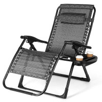 Arlmont & Co. Mudssir 420Lbs Reclining/Folding Zero Gravity Chair with Cushion, 24.8" Oversize Width